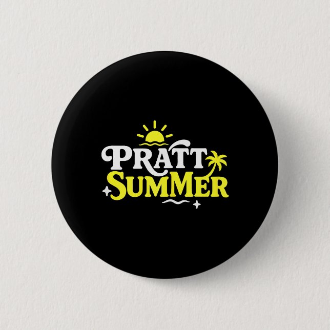 Lustige Pratt Sommer Grafikdesign Button (Vorderseite)