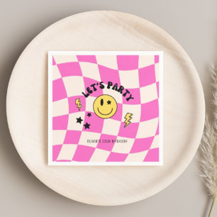Lustige Preppy-Hot-Pink-Y2K-Retro-Birthday-Serviet Serviette
