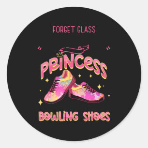 Lustige Prinzessin Bowling Schuhe Bowlingspieler  Runder Aufkleber