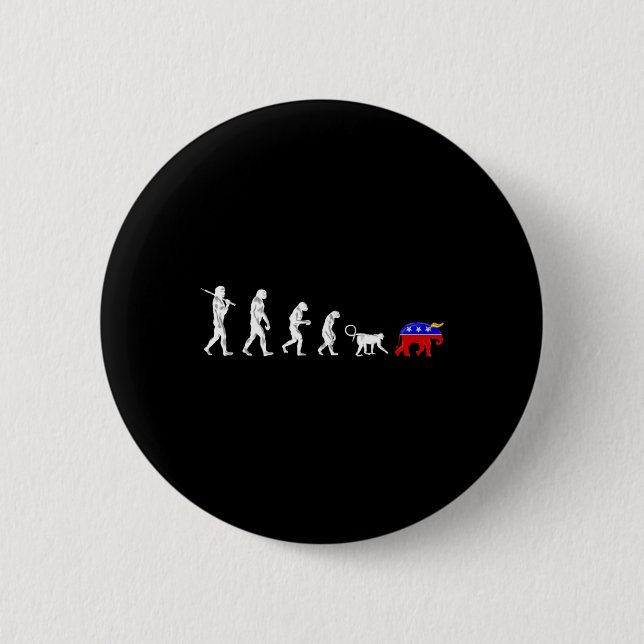 Lustige Pro-Demokraten Anti-Republikaner Devolutio Button (Vorderseite)