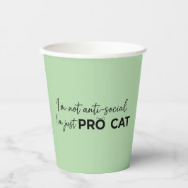 Lustige Pro-Katze Anti-Sozial Introvertiert Pappbecher