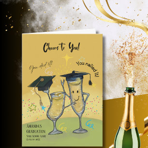 Lustige Prost-Champagnergläser-Abschlusskarte Karte