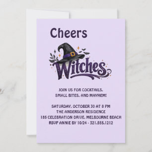 Lustige Prost Hexen Halloween Mädchen Nachtparty Einladung