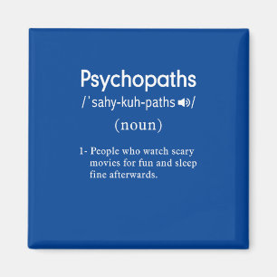 lustige Psychopathen Definition blaues Quadrat Magnet