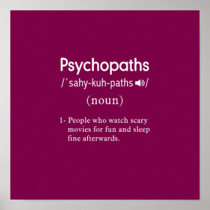lustige Psychopathen Definition Weinplatz Poster