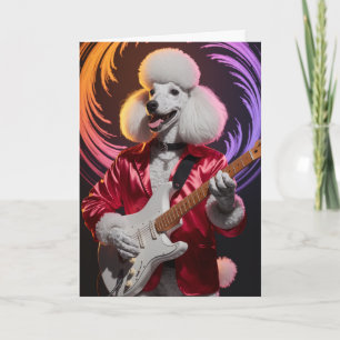 Lustige Pudel Rockstar Karte