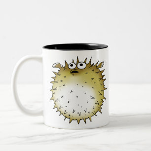 lustige Pufferfische Zweifarbige Tasse
