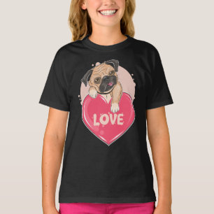 Lustige Pug-Mama Süßer Welpe Hundeliebhaber Cartoo T-Shirt