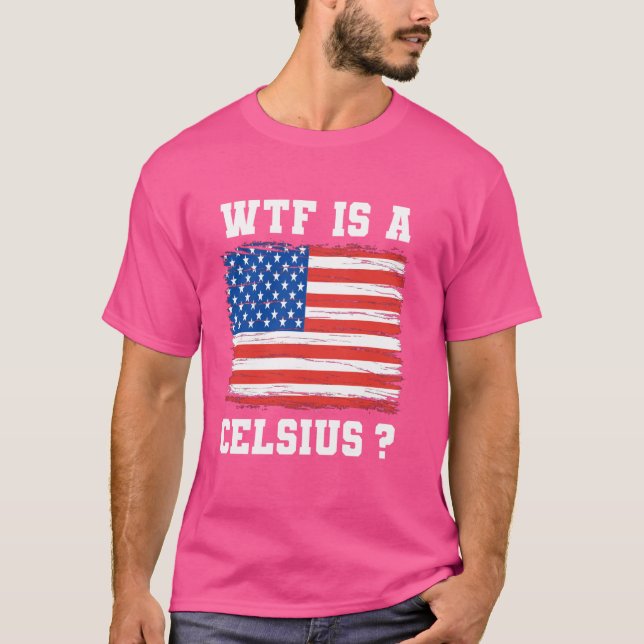 lustige puwtf ist eine celsius patriotic usa Fahne T-Shirt (Vorderseite)