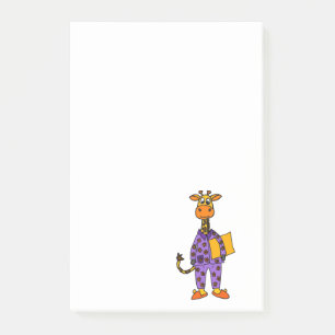 Lustige Pyjamas der Giraffen-I mit Kissen-Cartoon Post-it Klebezettel
