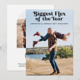 Lustige QR-Code-Foto-Verlobungsanzeige Save The Date