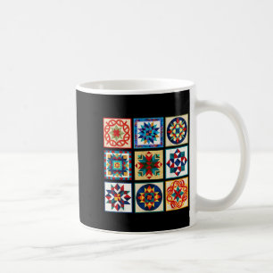 Lustige Quiltstickerei Nähen Machen Sie Ein Quilt Kaffeetasse