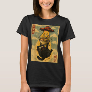Lustige Ramen-Katze japanischer Anime-Ufo Männer F T-Shirt