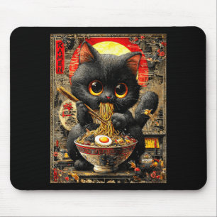 Lustige Ramen-Katze Nudelliebhaber Anime Otaku Mousepad