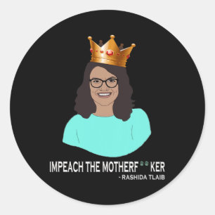 Lustige Rashida Tlaib - Impeach Trump Runder Aufkleber