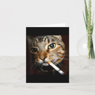 Lustige rauchende Katze Meme dunkler Humor sarkast Karte