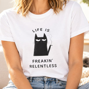 Lustige rauchende Katze trendiger sarkastischer Hu T-Shirt