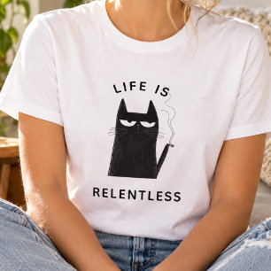 Lustige rauchende Katze trendiger sarkastischer Hu T-Shirt