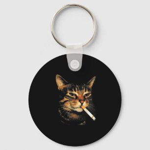 Lustige rauchende Katze Zigarette Kätzchen Meme Du Schlüsselanhänger