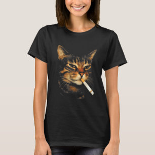 Lustige rauchende Katze Zigarette Kätzchen Meme Du T-Shirt
