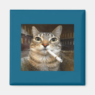 Lustige rauchende Katze, Zigarette Kitty Gen Z Mem Magnet
