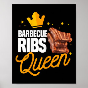 Lustige Rbarbecue-Rippen-Königin-Bbq-Fleisch-Saiso Poster