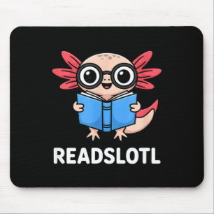 Lustige readsolotl Axolotl Cartoon Brille Buch Mousepad
