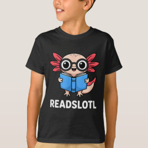 Lustige readsolotl Axolotl Cartoon Brille Buch T-Shirt