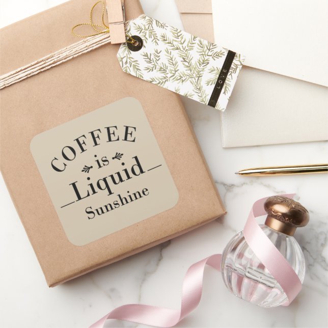 lustige Redewendungen über Kaffee Quadratischer Aufkleber (Schenken)