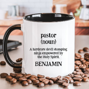 Lustige religiöse benutzerdefinierte Namen Pastor Tasse