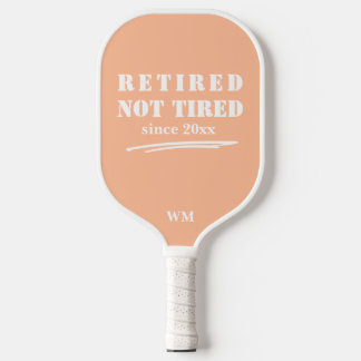 lustige Remüde nicht müde Jahr Initialen Peach Whi Pickleball Schläger