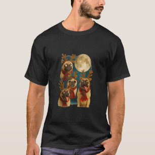 Lustige Rentiere Pugs Meme Vollmond Weihnachten Ta T-Shirt