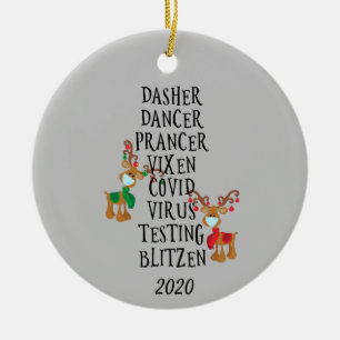 Lustige Rentiernamen zu Weihnachten Covid 2020 Keramik Ornament
