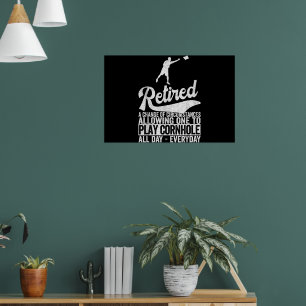 Lustige Rentner-Definition Rentierplan Cornhole Poster