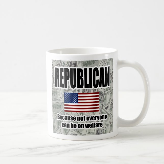 Lustige republikanische Wohlfahrts-Tasse Kaffeetasse (Rechts)