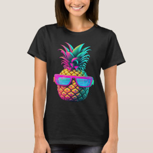 Lustige Retro-Ananas-Sonnenbrille Urlaub Sommer T-Shirt