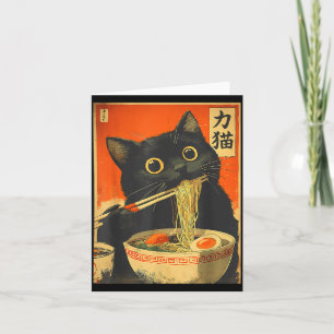Lustige Retro-Anime-Katze Ramen Japanische Katze G Karte