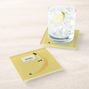 Lustige Retro-Bananen-Partyartikel mit witzigen Sp Glasuntersetzer