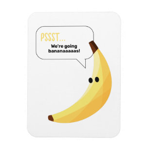 Lustige Retro-Bananen-Partyartikel mit witzigen Sp Magnet