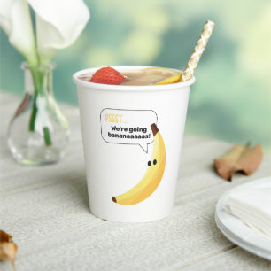 Lustige Retro-Bananen-Partyartikel mit witzigen Sp Pappbecher