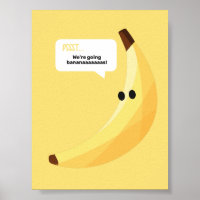 Lustige Retro-Bananen-Partyartikel mit witzigen Sp