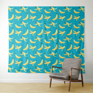 Lustige Retro-Bananen-Partygeschenke-Wortspiele Ed Wandteppich