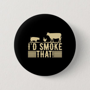 Lustige Retro-BBQ-Party-Raucher-Chef-Vater-Geschen Button
