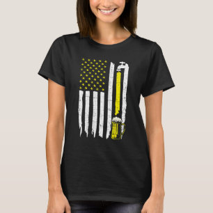 Lustige Retro-Bier-Amerikanische-Flagge-USA-4.-Jul T-Shirt