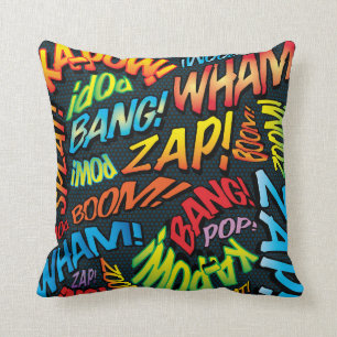 Lustige Retro-Comic-Book-Pop-Art-Sounds Kissen