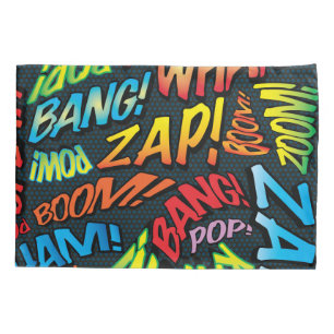 Lustige Retro-Comic-Book-Pop-Art-Sounds Kissenbezug