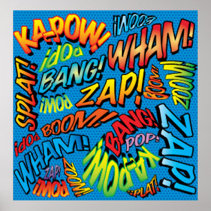 Lustige Retro-Comic-Book-Pop-Art-Sounds Poster