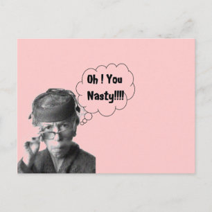 Lustige Retro-Dame Oh Du Fiesling Postkarte