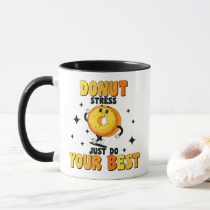 Lustige Retro-Donut-Motivationszitat Tasse