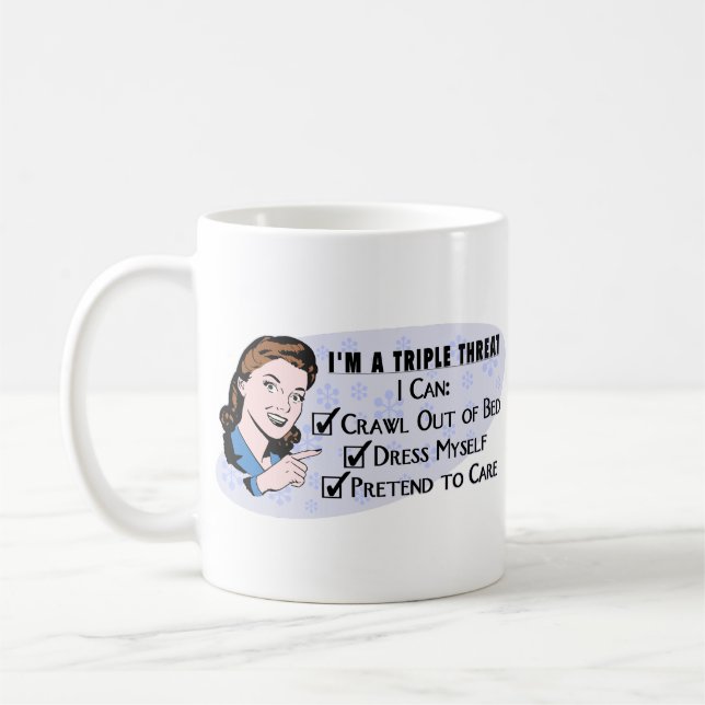 Lustige Retro Fünfzigerjahre sarkastische Frau: Kaffeetasse (Links)